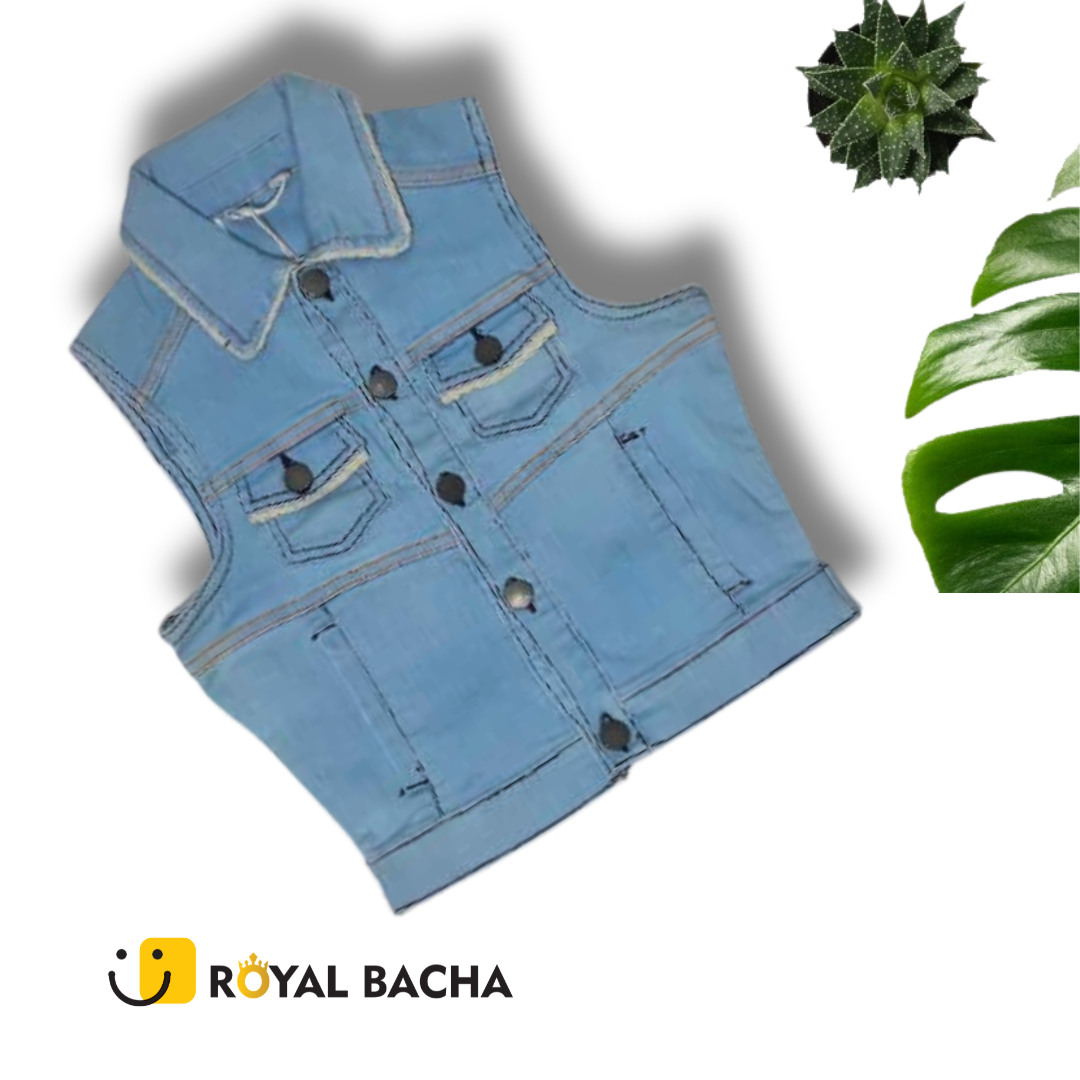 Light Blue Sleeveless Denim Jacket