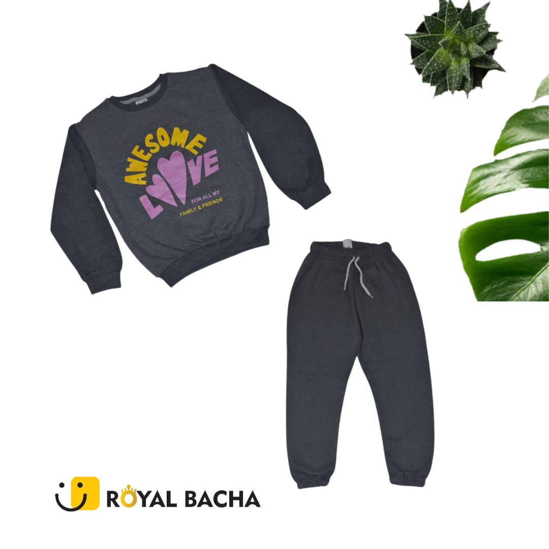 Kids Winter Fleece Track Suit Awesome