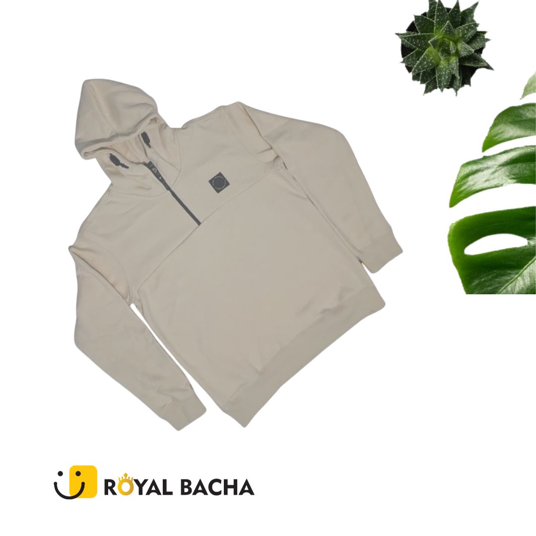 Beige Half-Zip Hoodie