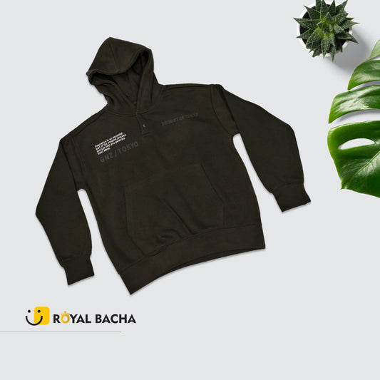 District of Tokyo Print Kids Hoodie with Placket