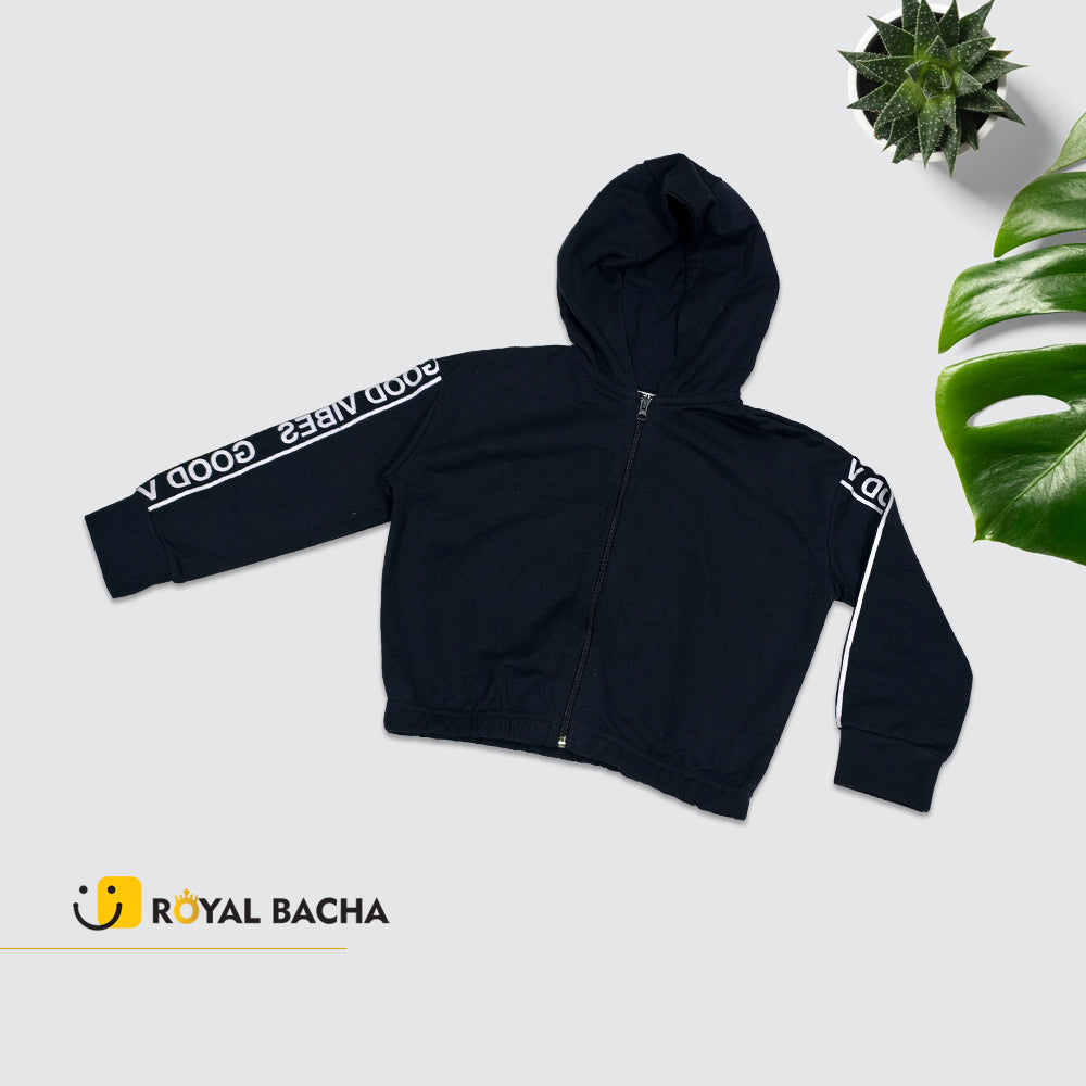 Short Body Good Vibes Zip-Up Hoodie