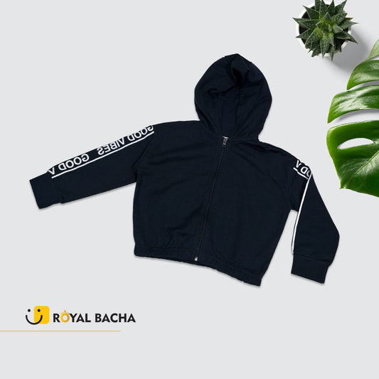 Short Body Good Vibes Zip-Up Hoodie