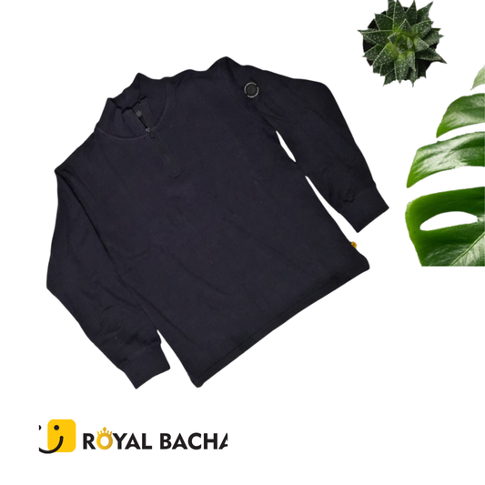 Jet Black Half-Zip Sweatshirt