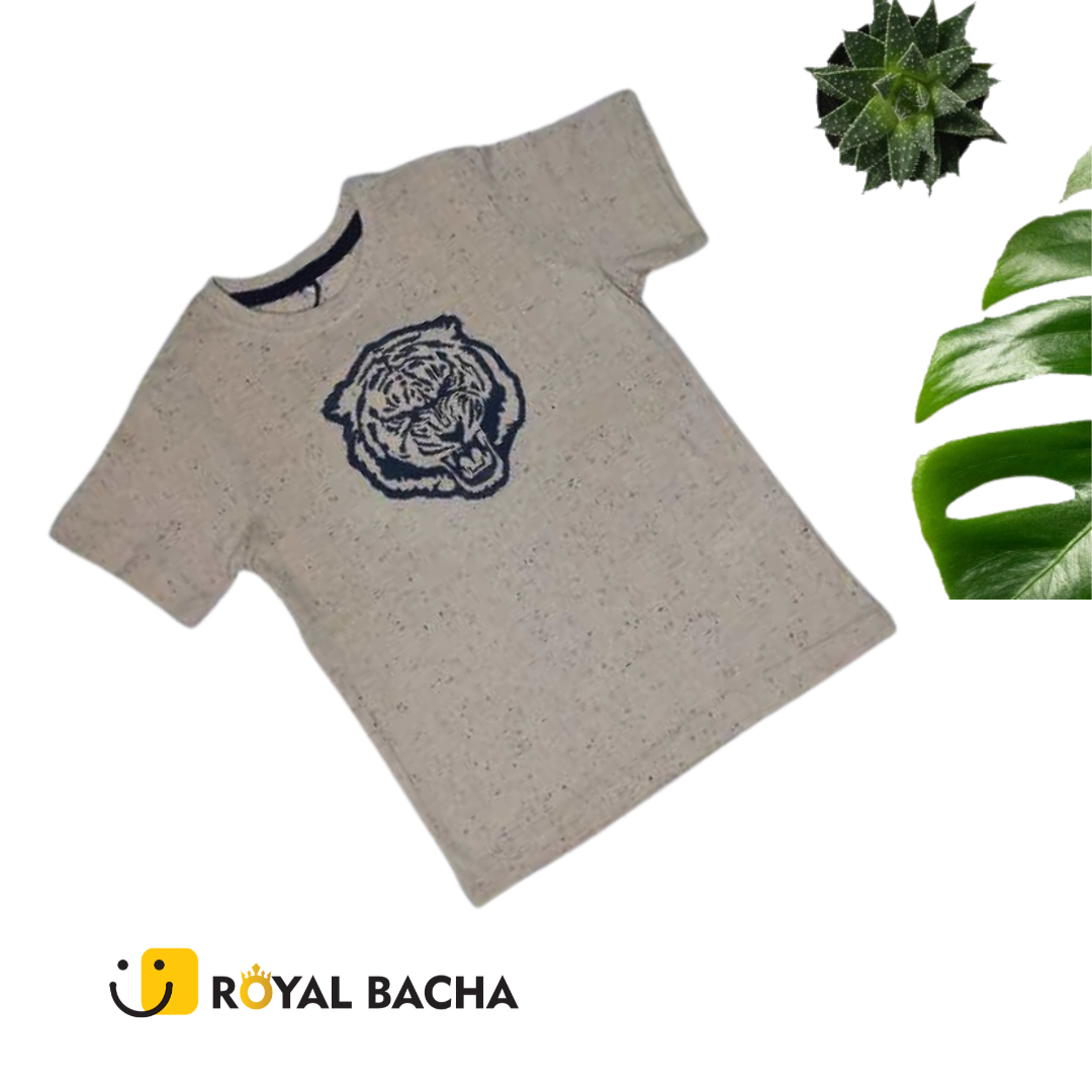 Tiger Graphic Speckled T-Shirt