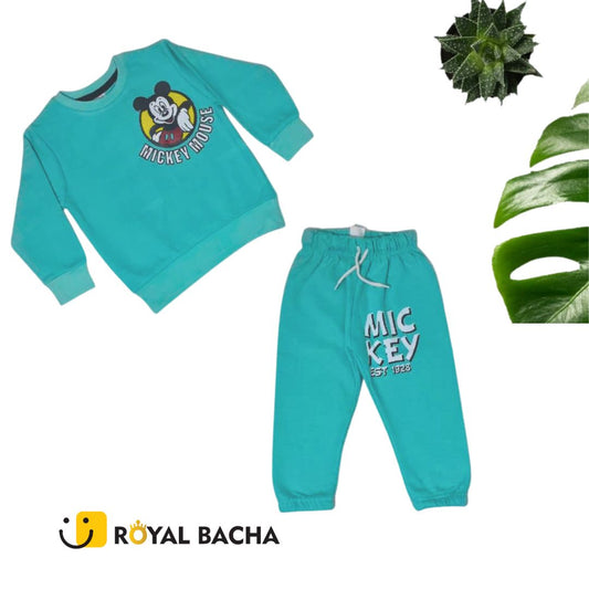 Kids Aqua Blue Mickey Mouse Tracksuit